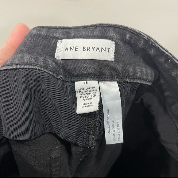 Lane Bryant Magic Waistband Tighter Tummy High Rise Boot Jeans Washed Black 18 - Picture 8 of 10